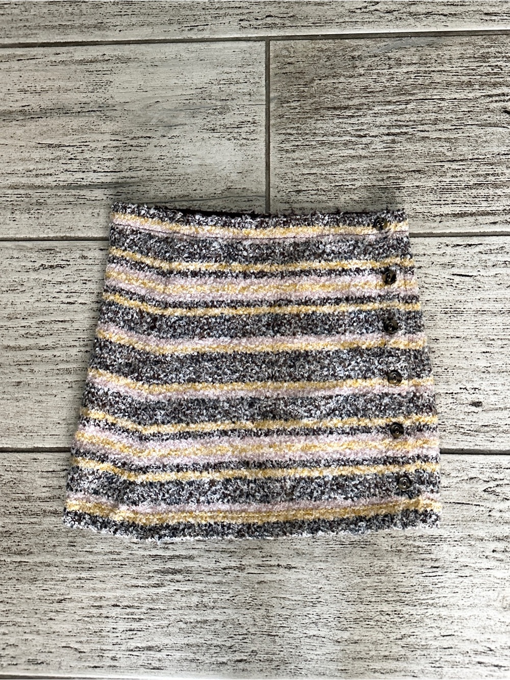 Urban Outfitters Mini Skirt in Gray, Yellow, and Light Pink